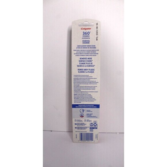 Colgate 360 Power Charcoal Toothbrush Replacement Heads Soft Two Pack Refills - Picture 5 of 5